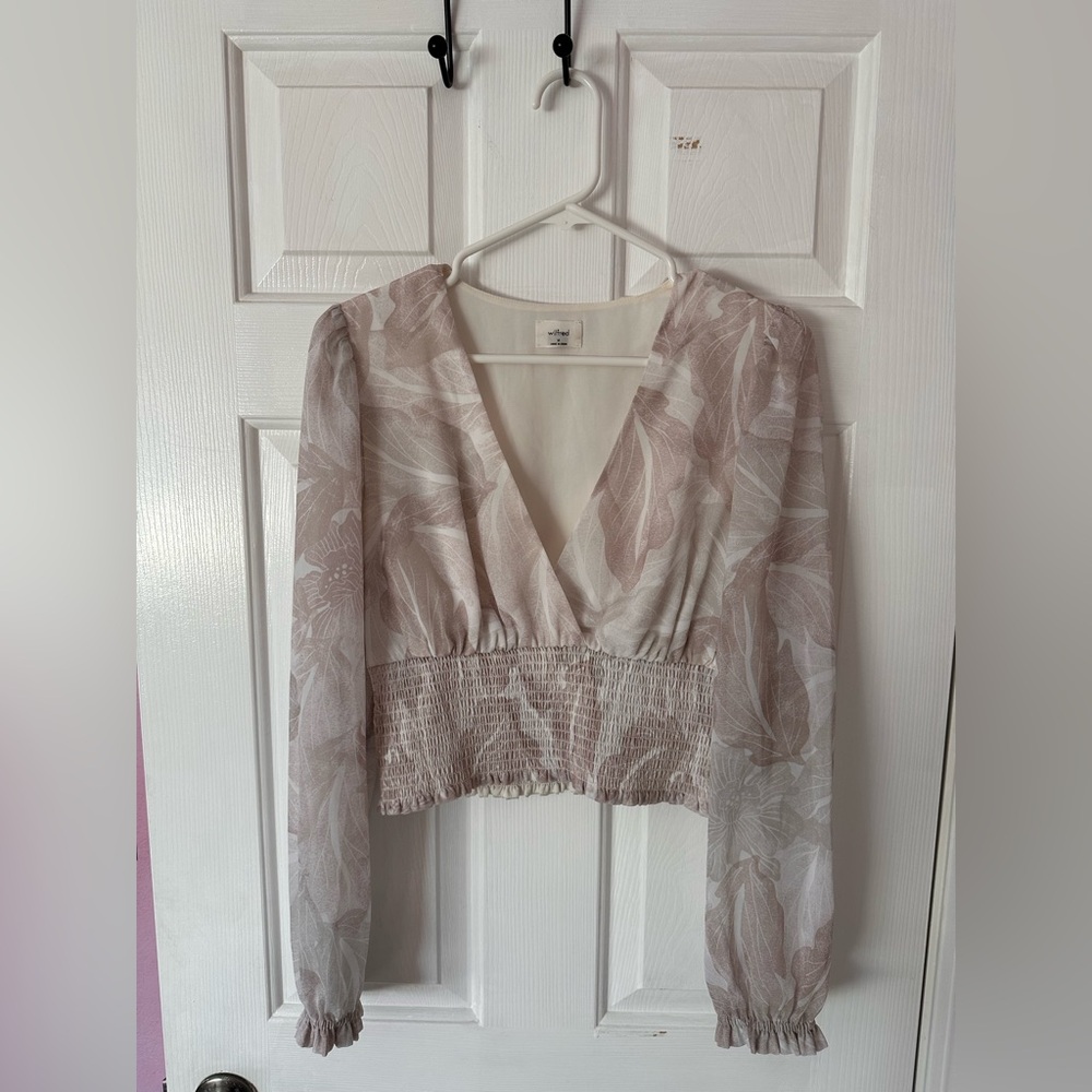 ARITZIA Wilfred Floral Surplice Long-Sleeve blouse